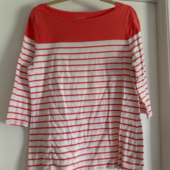 Boat neck 3/4 sleeve Tee - Picture 1 of 2